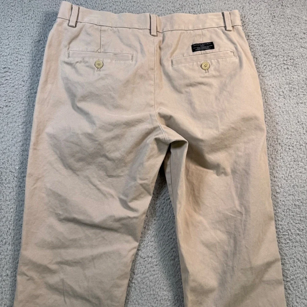 Banana Republic Aiden Chino Pants Mens 30x30 Khaki Beige‎ Slim Fit Cotton